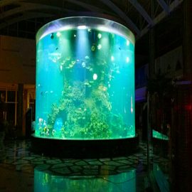 چین سفارشی ارزان فوق العاده بزرگ دور PMMA شیشه ای آکواریوم پاک مخازن ماهی اکریلیک سیلندر